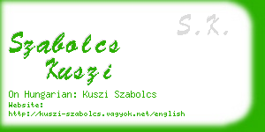 szabolcs kuszi business card